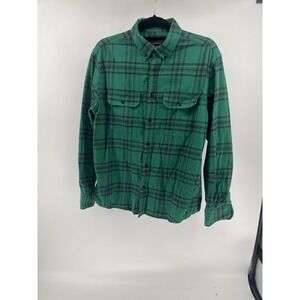 Banana Republic Men's Standard Fit Long Sleeve Flannel Shirt Green Size Large